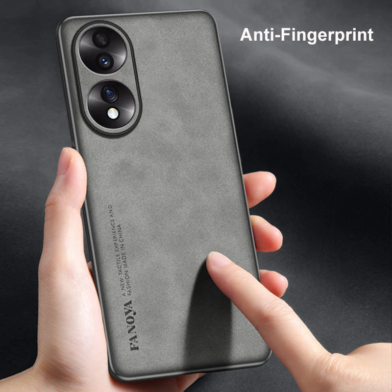 Luxury PU Leather Case For Honor 90 70 50 Back Cover Matte Full Protection TPU Silicone Phone Case For Honor50 Honor70 Honor90