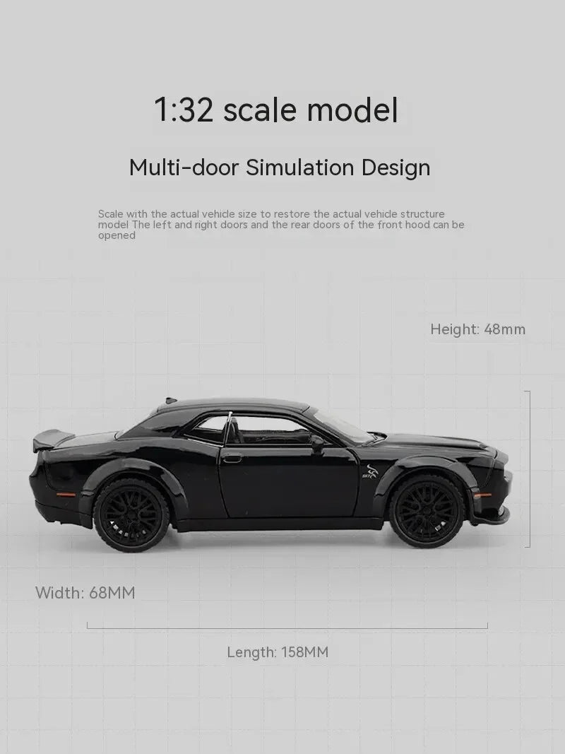 1：32Die-cast Metal Dodge Challenger Toy Car Simulation Model Can Light Up Can Drive Boring Boy's Gift Christmas Gift