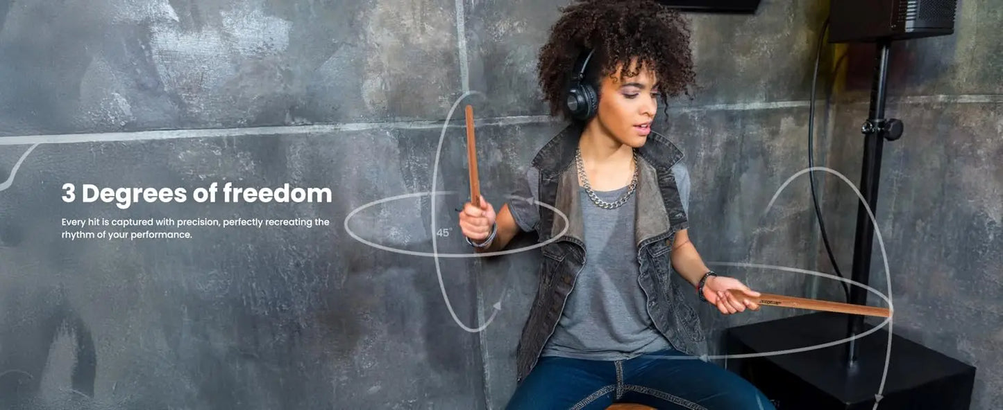 2024 New Pocket Drum 2 MAX Somatosensory Digital Electronic Air Drum Stick Set Drumsticks & Foot Pedals & Bluetooth Adapter