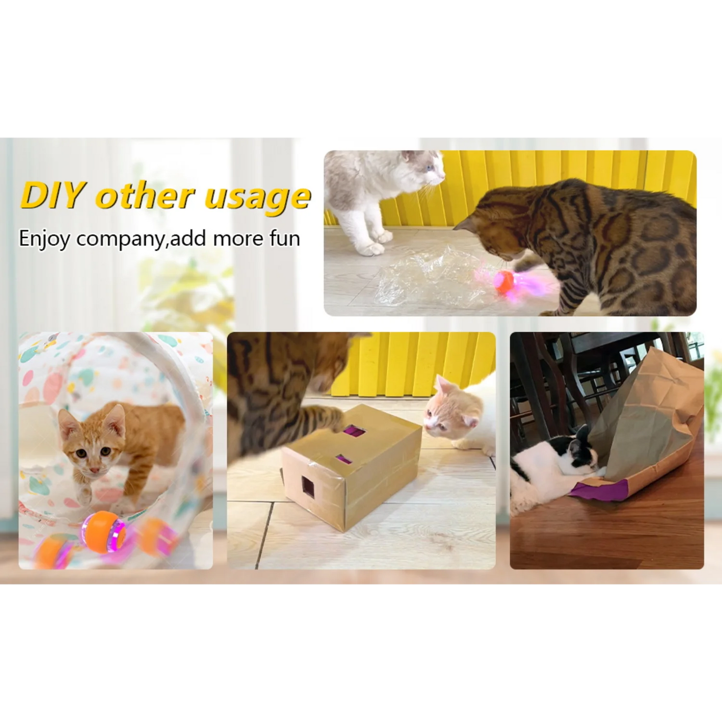 ATUBAN Moving Cat Toy Ball,Motion Activated Cat Toy for Indoor Cat,Interactive Cat Ball,Smart Cat Toy for Exercise Entertainment