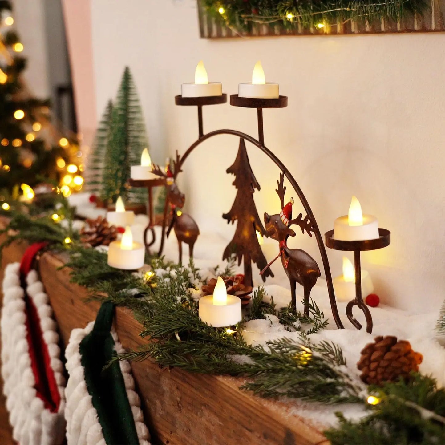 24Pcs/Set Flameless LED Candle Creative wishing Led Tea Light Warm White Flameless Candle Halloween Christmas Decor Candle Light