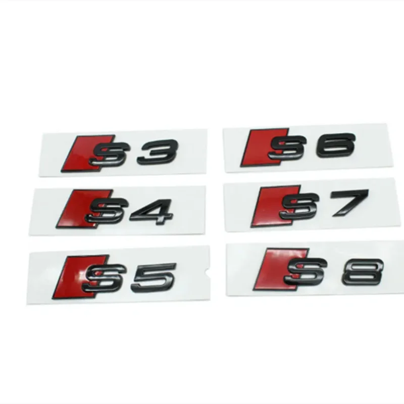Car Rear Trunk Emblem Logo Badge Sticker for audi S3 S4 S5 S6 S7 S8 Letter Number Emblem Sport S-Klasse Umbau