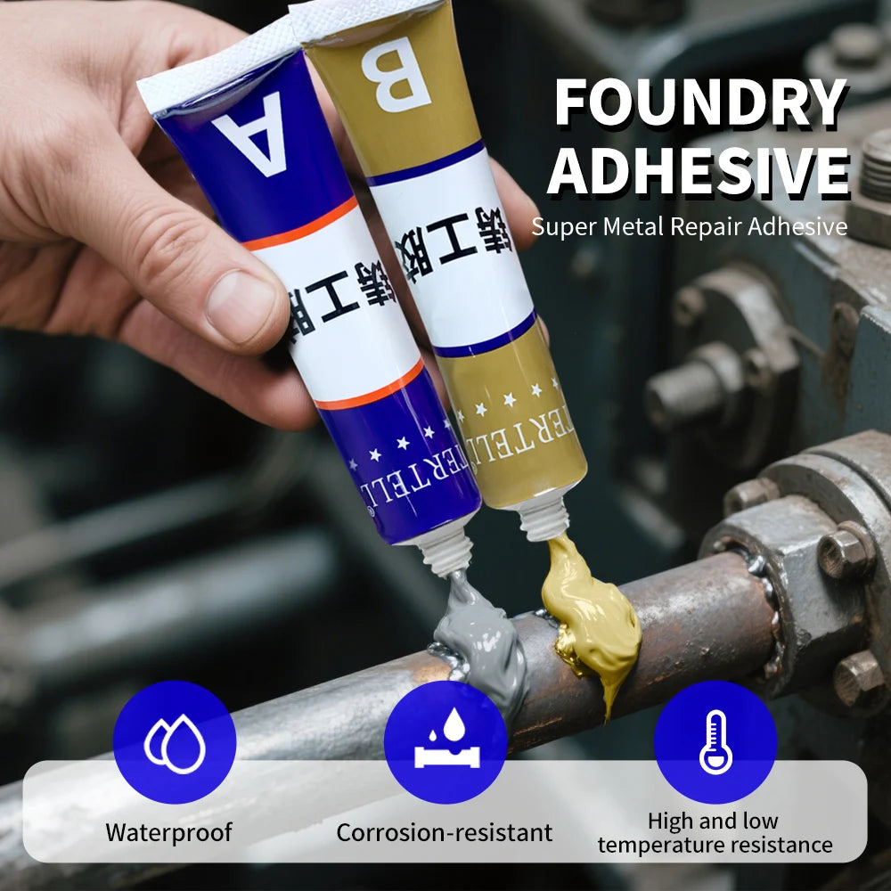 A+B Glue Casting Adhesive Industrial Repair Agent Casting Metal Cast Iron Trachoma Stomatal Crackle Welding Glue Home Accessorie