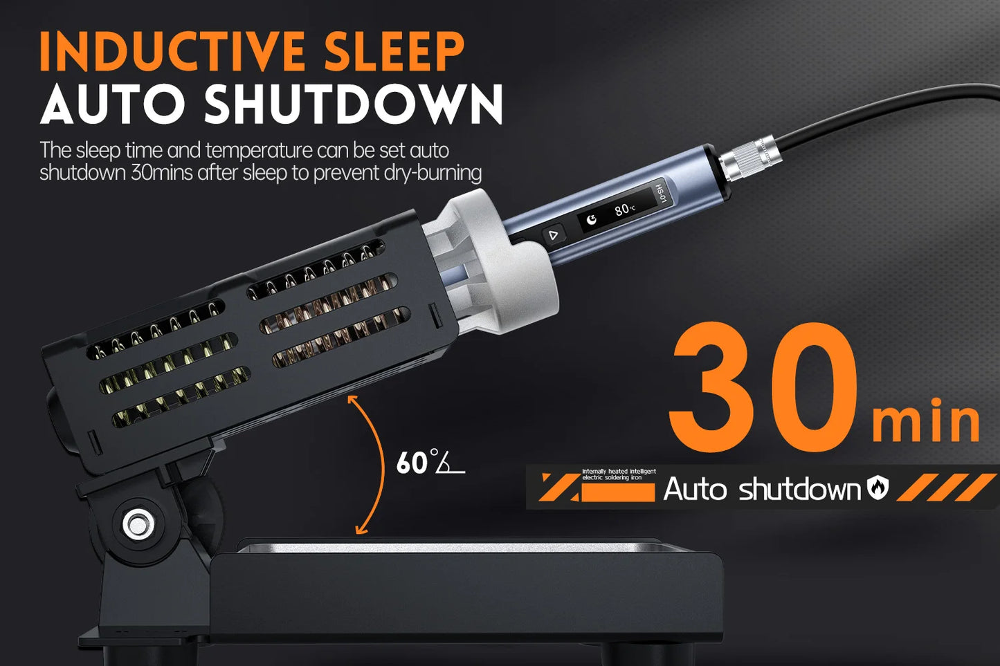 FNIRSI HS-01 Adjustable Temperature Soldering Iron DC 24V 80-420℃ Welding Solder Rework Station PD 65W Portable Repair Tool