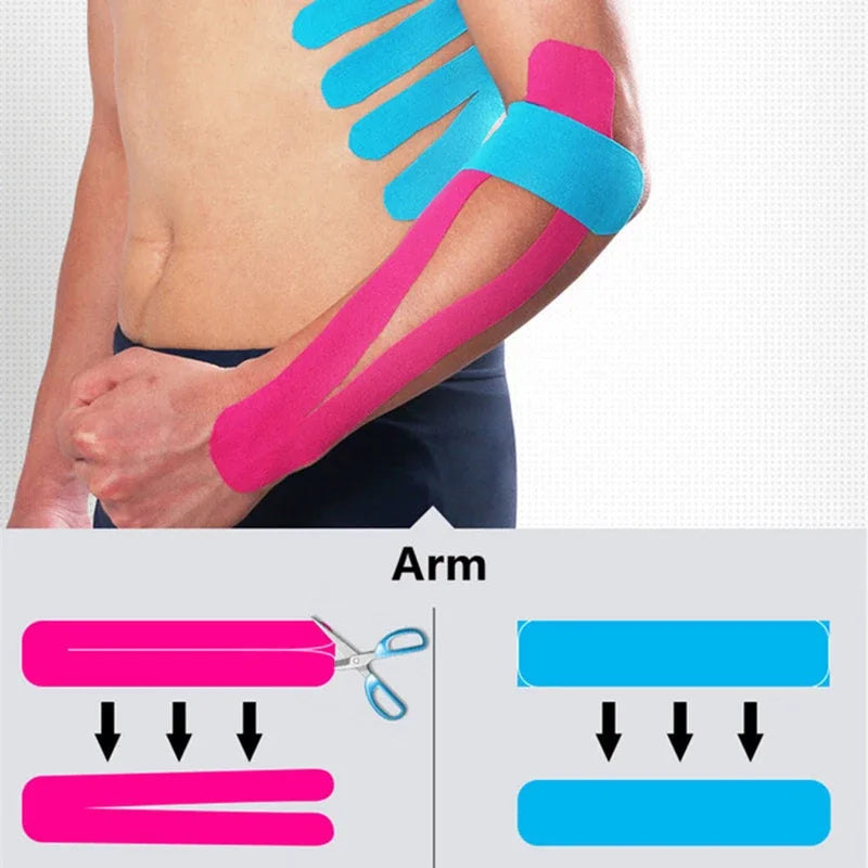2.5cm*5m Sports Kinesiology Tape  Recovery Self Adherent Bandage Wraps Waterproof Cotton  Tapes for Muscle Pain Relief