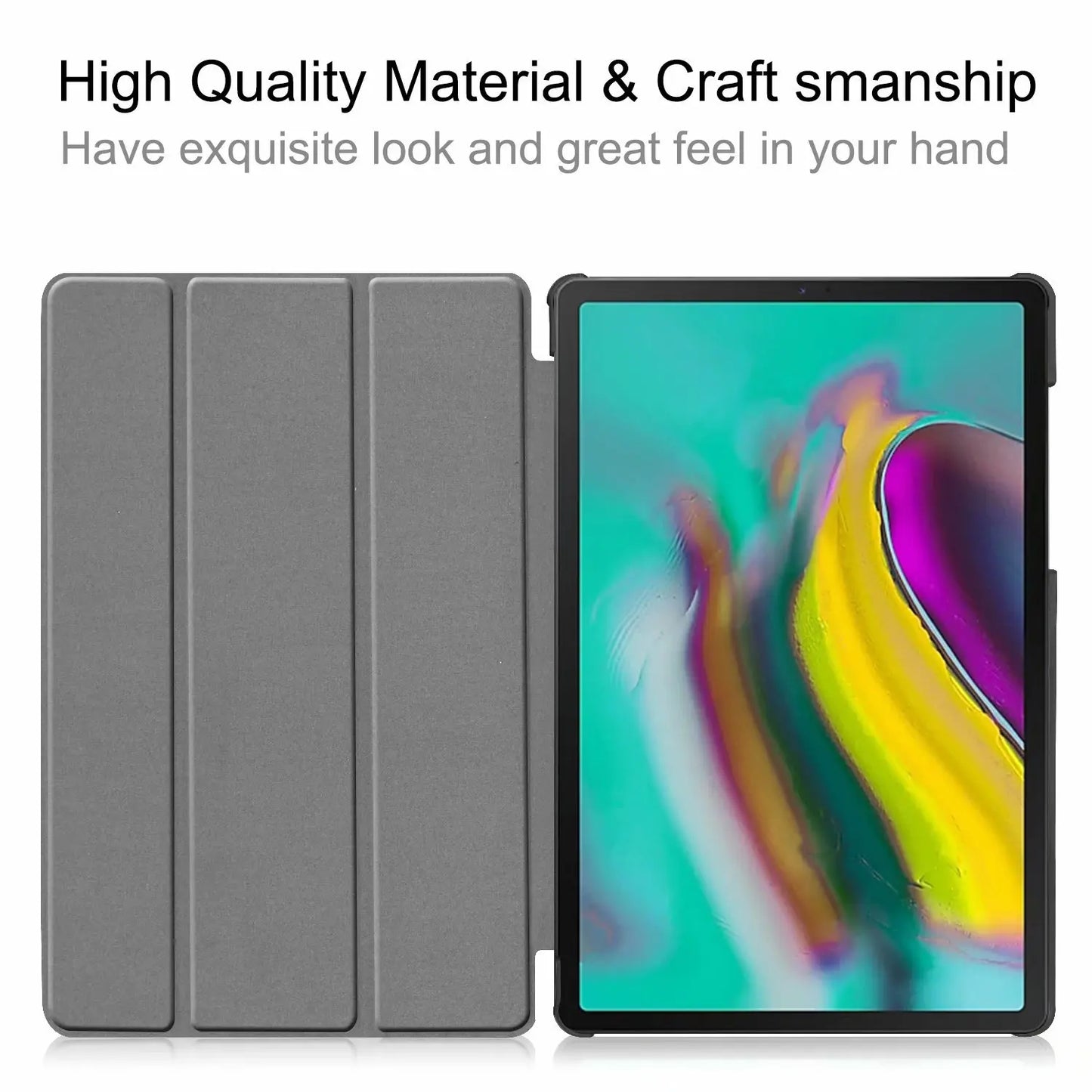 For Samsung Galaxy Tab S5e Case 10.5'' SM-T720/T725 2019 Auto Wake Sleep PU Leather Cover Slim Tri-Fold Stand Tablet Case Funda