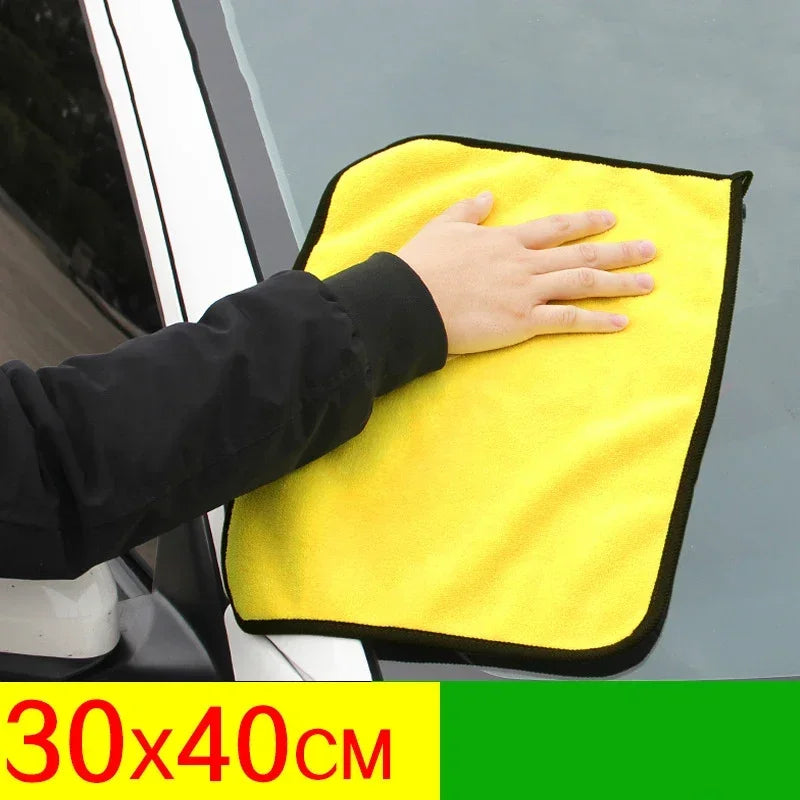 1/5Pcs 30X60cm Car Microfiber Cleaning Towels Thicken Double Layer Soft Drying Cloth Towel Car Care Detailing Towel Wash Rags