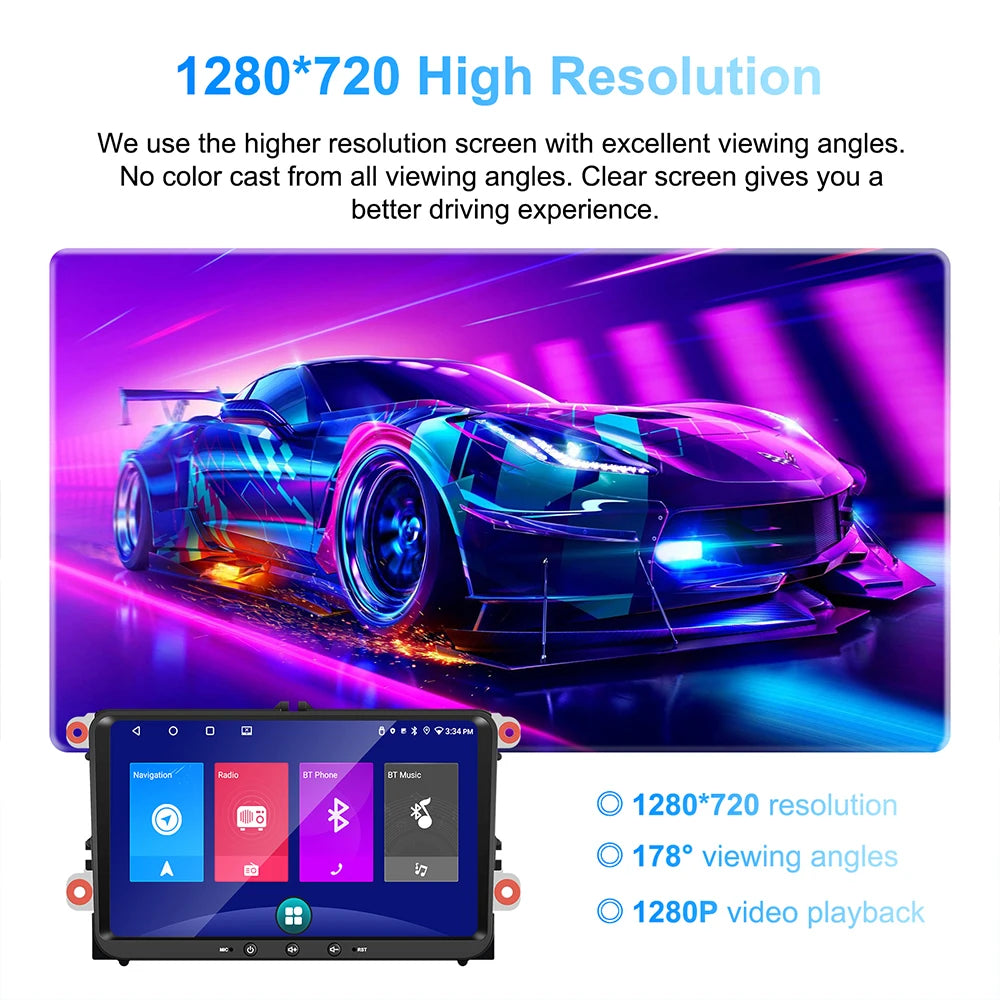VW 9-inch Universal Android 11 Car Stereo CarPlay Head Unit Bluetooth FM Radio GPS for VW Passat Golf MK5 MK6 Jetta T5 EOS POLO
