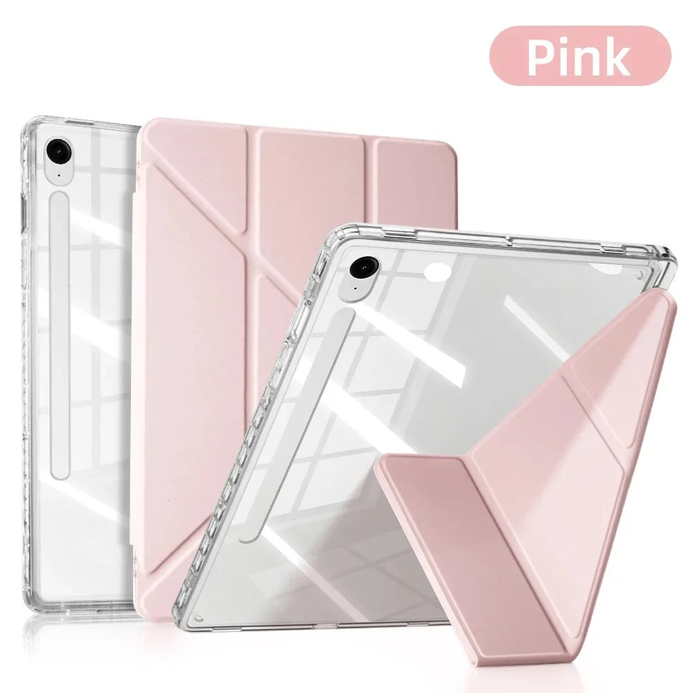 Clear Case for Samsung Galaxy Tab S9 11 S9 FE A9 8.7 inch A9 Plus S10 FE S9 Plus S10 Plus 12.4 Y-shaped Casing with Pencil Holde