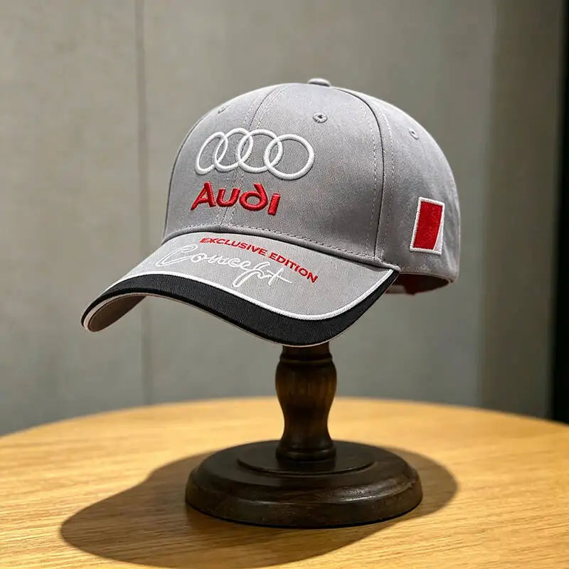 Car Embroidery Hat  For Audi SLine A4 B8 A3 A5 A6 C5 A1 A7 A8 Q5Q7 RS3 RS4 RS5 TT Outdoor Adjustable Casual Baseball Cap Sticker