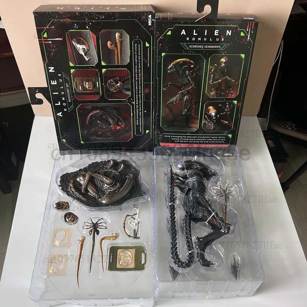 NECA The ALIEN Romulus Facehugger Ultimate Scorched Xenomorph and Accessory Set Action Figure Model Toy Room Decor Child Present