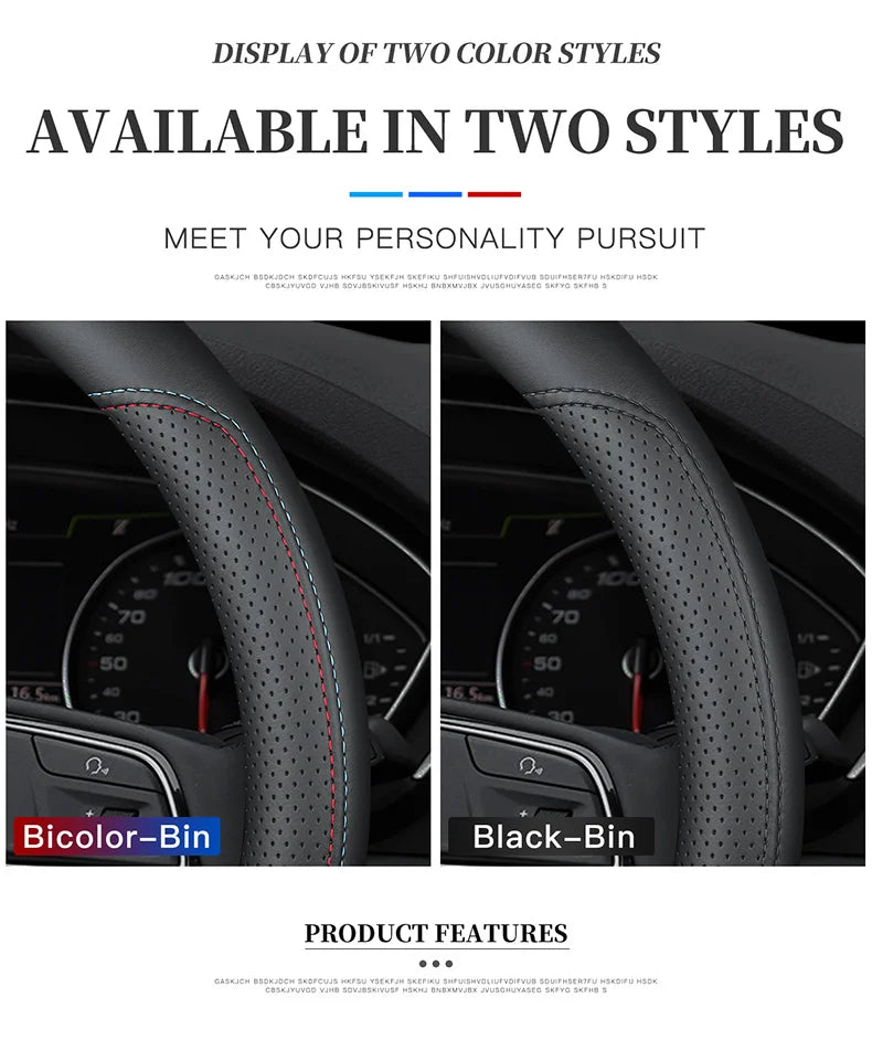 Genuine Leather Car Steering Wheel Cover 15 inch/38cm for BMW M Sport G30 G31 G32 G20 G21 X3 G01 X4 G02 X5 G05 G14 G15 G16