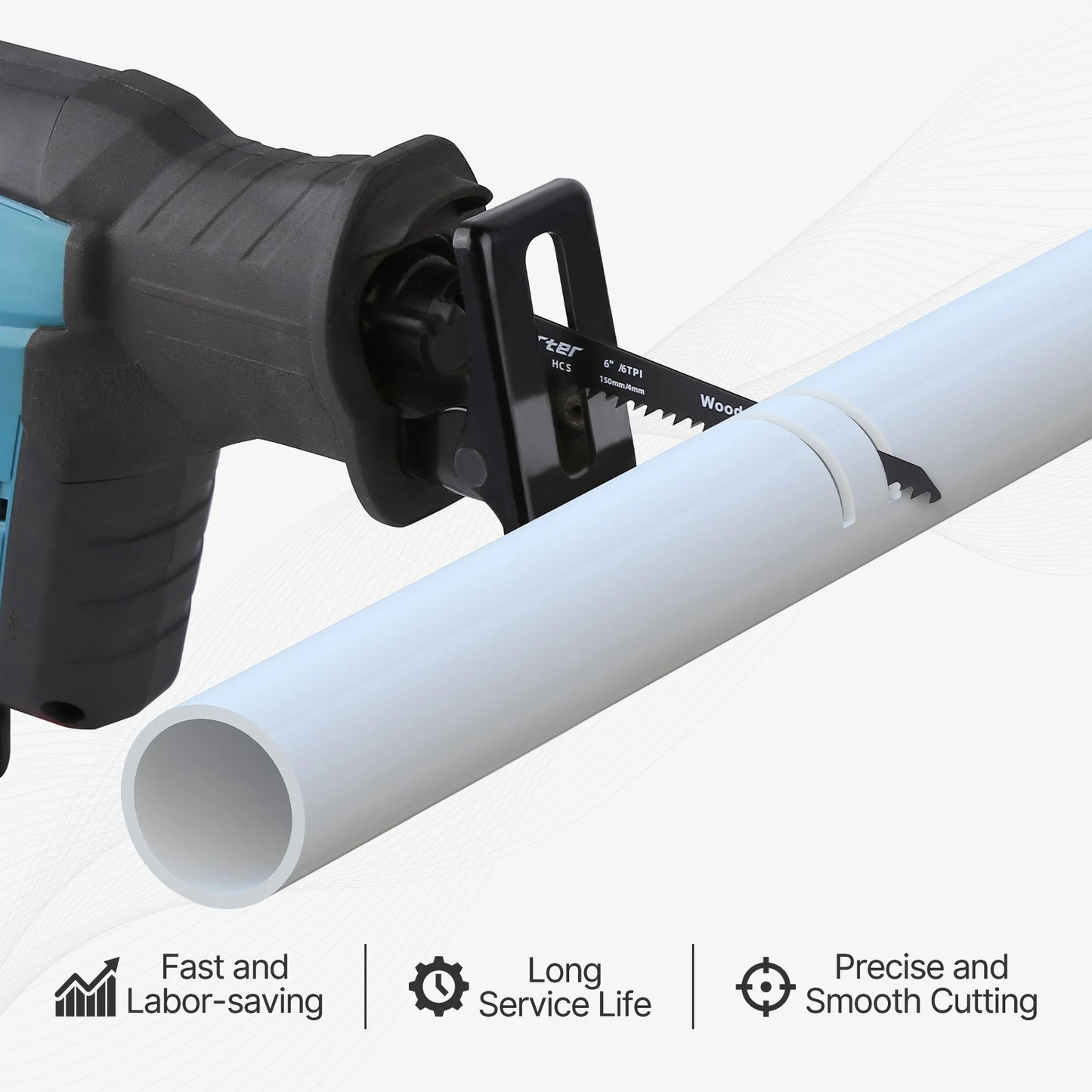 Vearter S644D 5PCS/Set 6inch Reciprocating Saw Blades 6TPI HCS 150mm Sabre For Cutting Wood PVC For Bosch Makita Dewalt DIY Tool