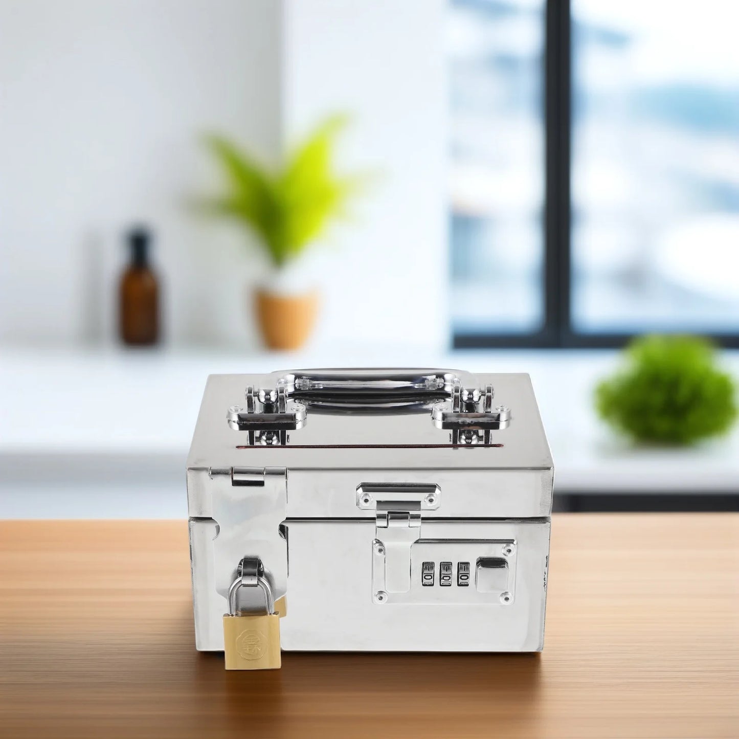 Steel Password Piggy Bank Metal Money Saving Box Unbreakable Cash Bank for Adults Bedroom Office Decoration Money Box for Adults