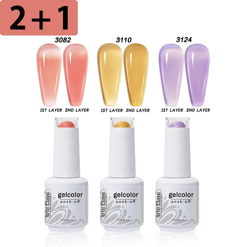 3PCS/Set Arte Clavo Gel Nail Polish Kit 15ml Nail Art UV LED Gel Set For Manicure Long Lasting Gel Polish Set Soak off Varnishes