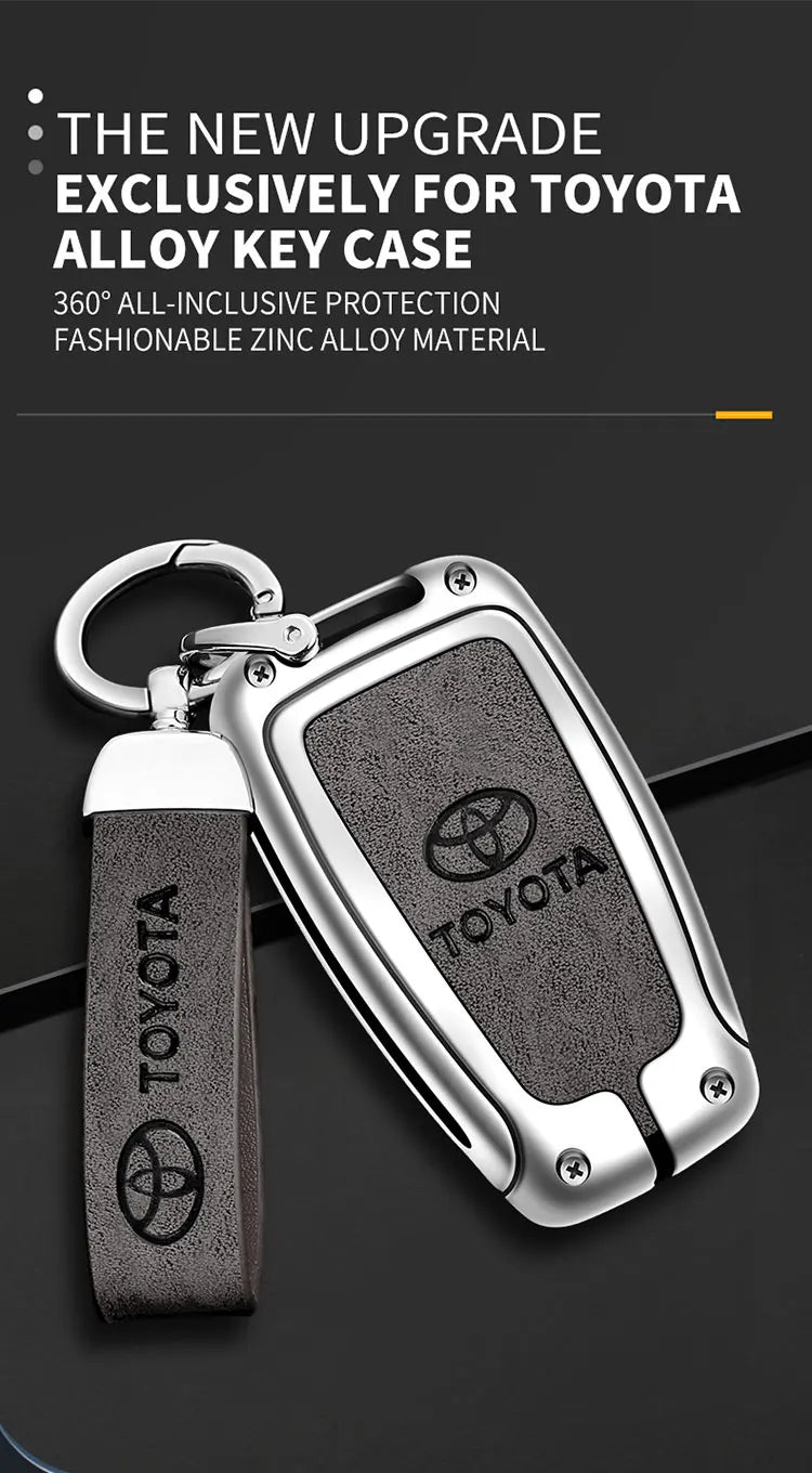 Zinc Alloy Leather Car Smart Remote Key Case Cover Shell For Toyota Corolla Prius Camry CHR C-HR RAV4 Altis Land Cruiser Prado