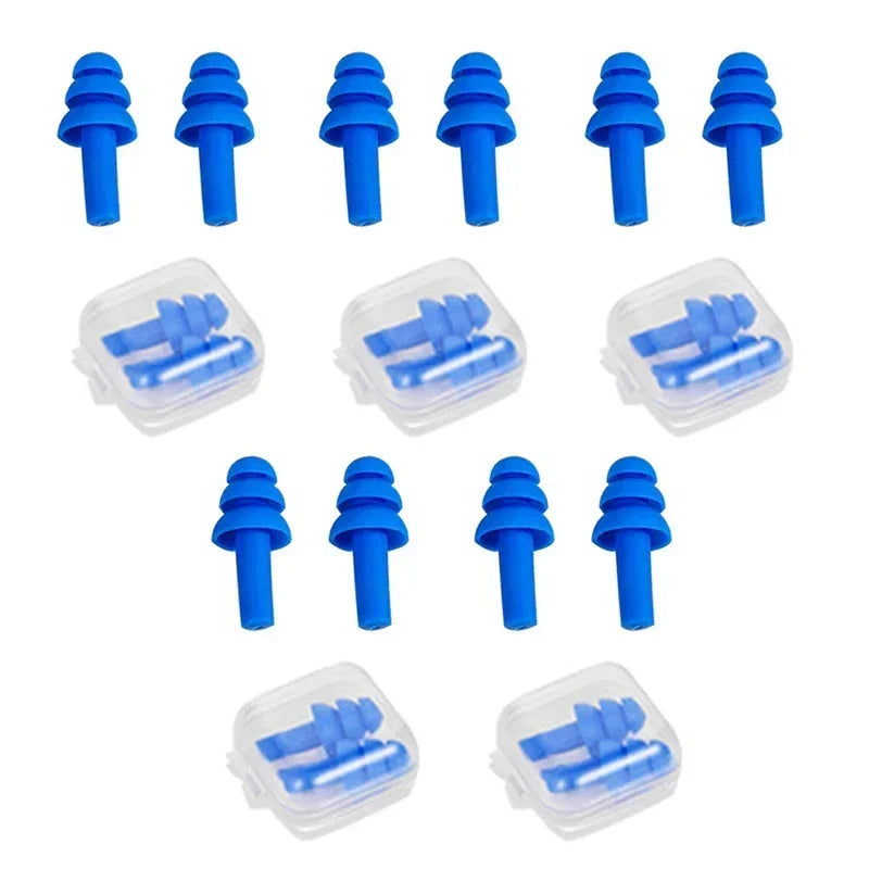 10pcs Soft Silicone Earplugs Waterproof Swimming Ear Plugs Reusable Noise Reduction Sleeping Ear Plugs Hearing Protector