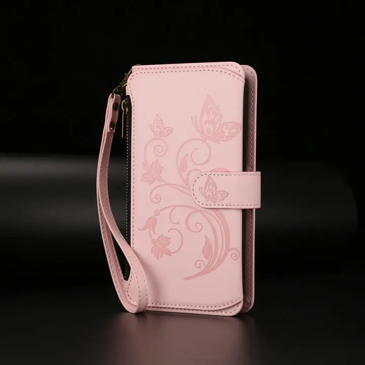 For Tecno Camon 50 Pro 2026 Edmboss Floral Zipper Leather Wallet Case for Tecno Camon 40 Premier Case Camon 50 40 Pro Funda