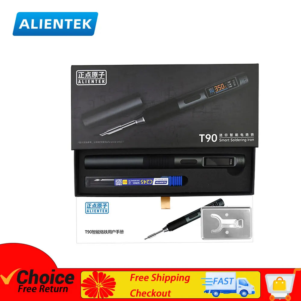 ALlENTEK T90 Soldering Iron PD3.1 140W Adjustable Temperature 80-450°C Precision Welding Solder Kit with T245 and T210 Welding T