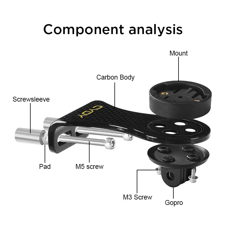 CYDY Carbon 3K Garmin Support For Bicycles Bryton Rider Whaoo Catey XOSS IGPSPORT MAGENE light holder MTB GPS Bike GOPRO Mount