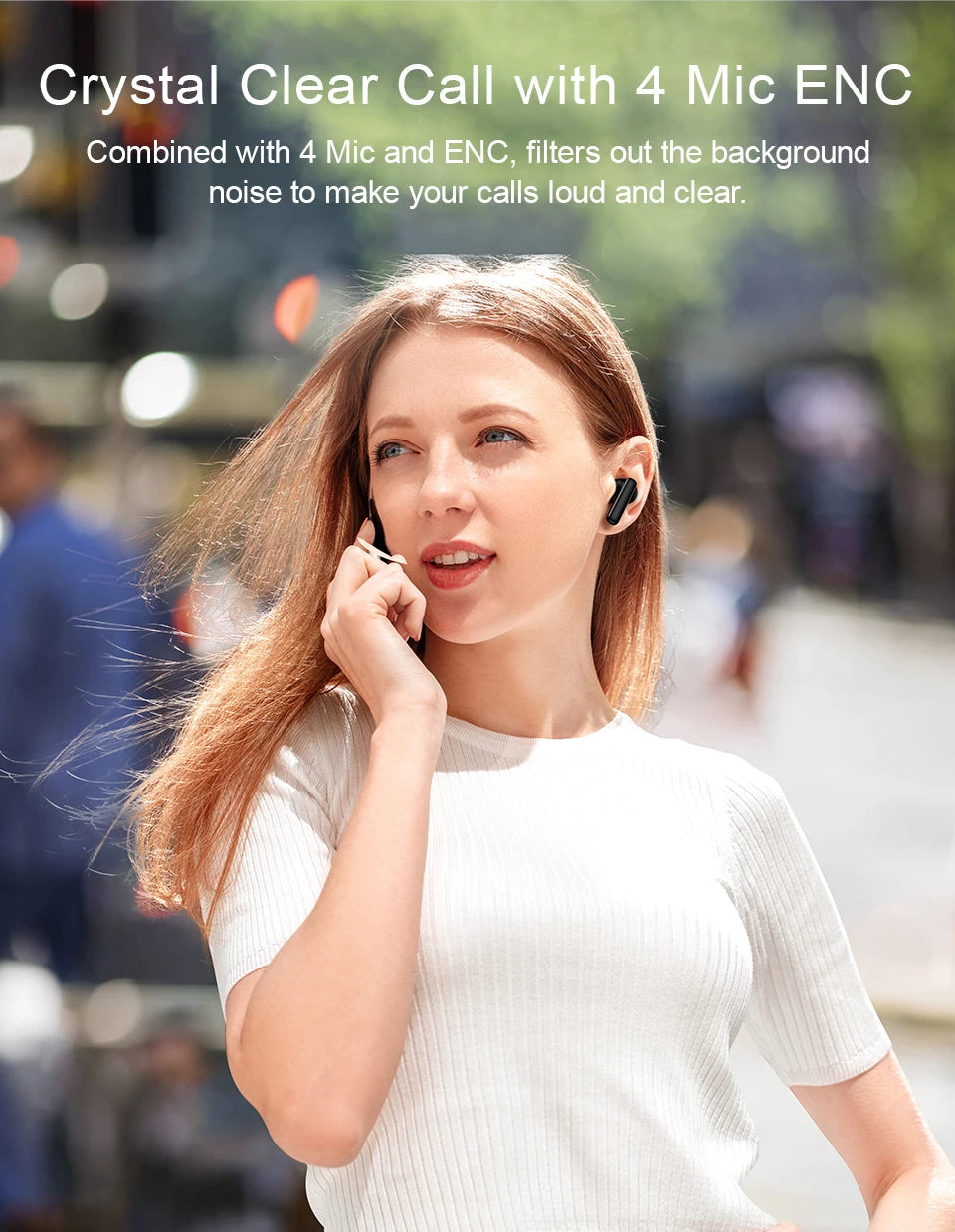 QCY T13 ANC Wireless Earphones Bluetooth 5.3 Active Noise Cancellation Headphones -28dB Fast Charge Earbuds Sports Headset