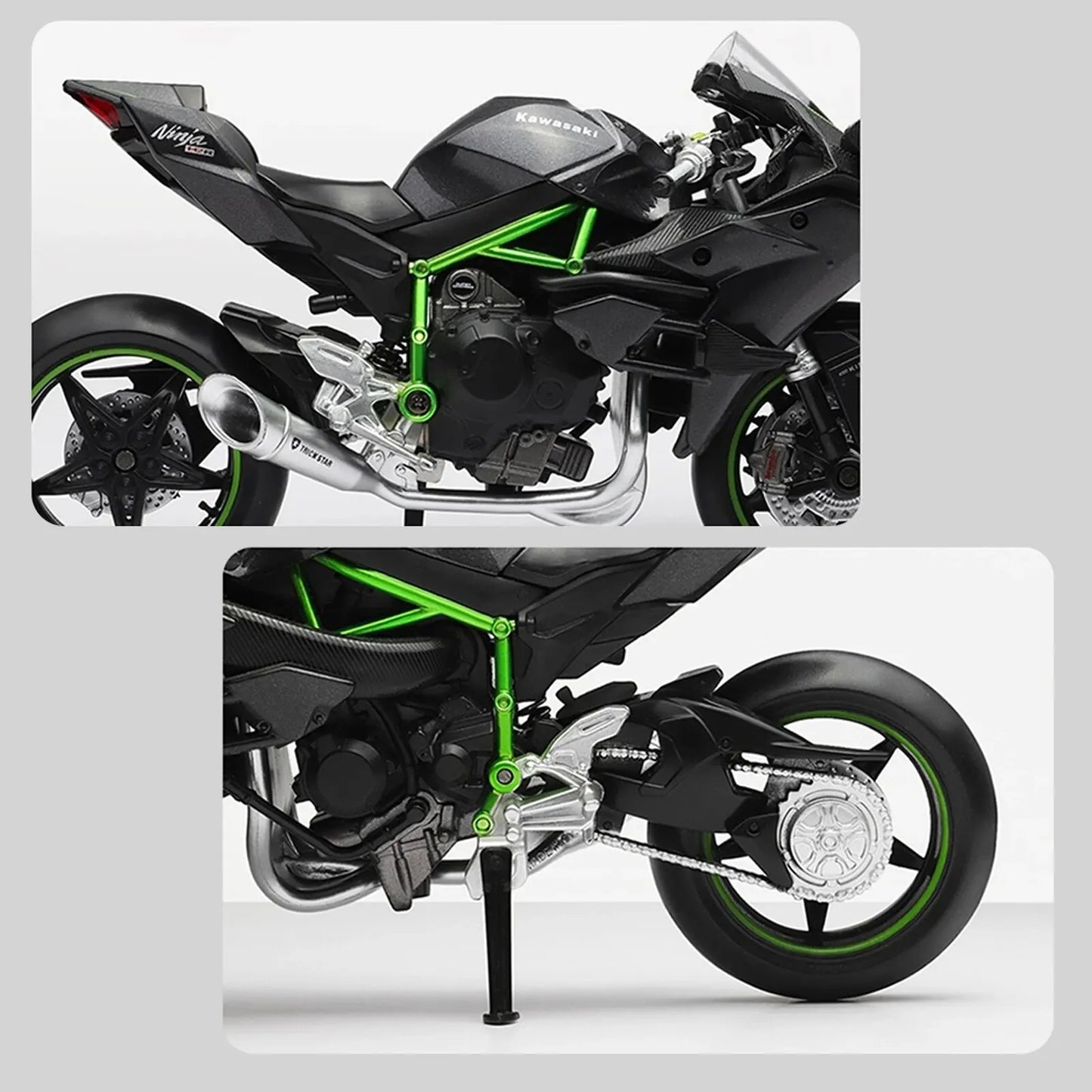 CCA 1:12 Scale Die Cast Motorcycle Model for Kawasaki Ninja H2R,Motorcycle Model, Kids Moto Toy Or Collection, Boyfriend