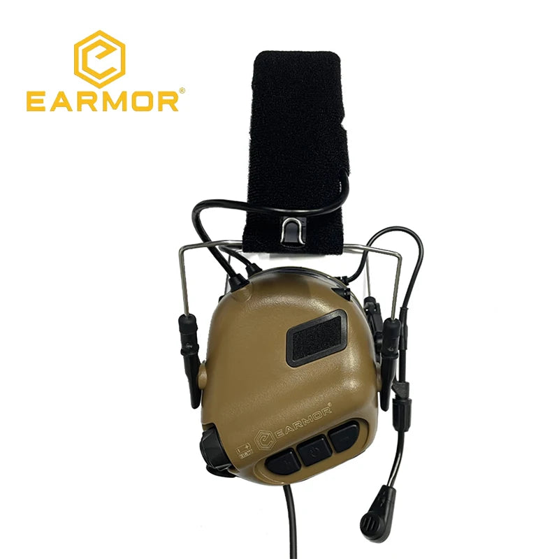 EARMOR M32 MOD4 Shooting Earmuffs Tactical Noise Reduction Headset with Helmet ARC Rail Adapter with Kenwood PTT adapter New