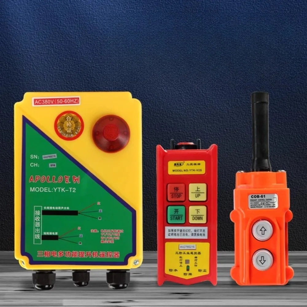 Three-phase 380v hoist winch small crane 220v chain electric hoist crane overhead crane wireless remote control