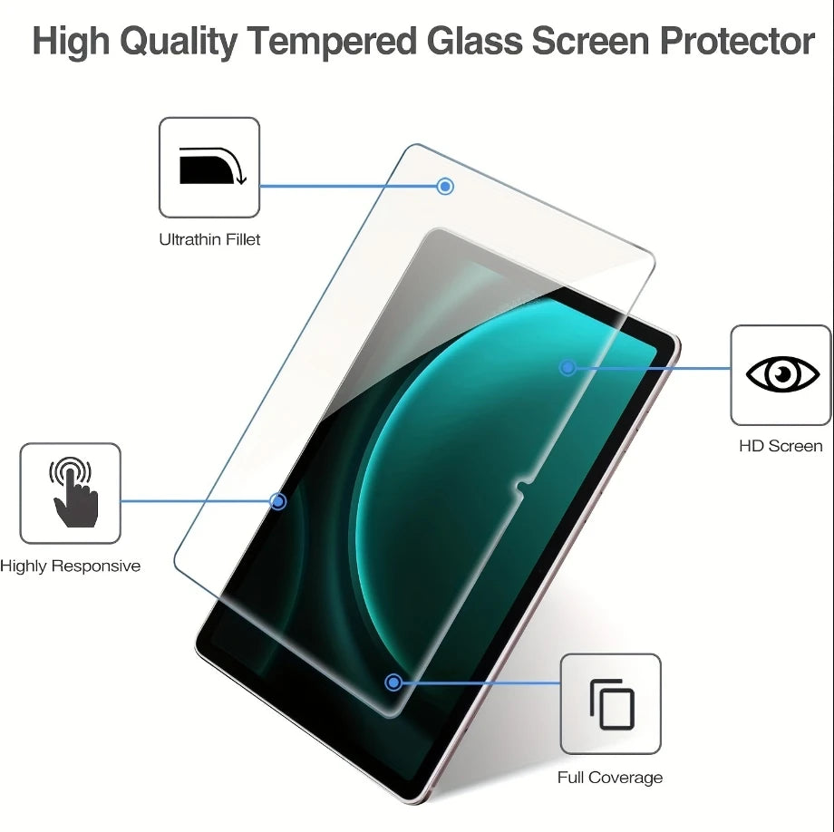 2pcs 9H Tempered Glass Screen Protector For Samsung Galaxy Tab S7 S8 S9 FE Plus 12.4'' 11.0 S5E A7 S6 Lite Tab A 10.1 A8 A9 Plus