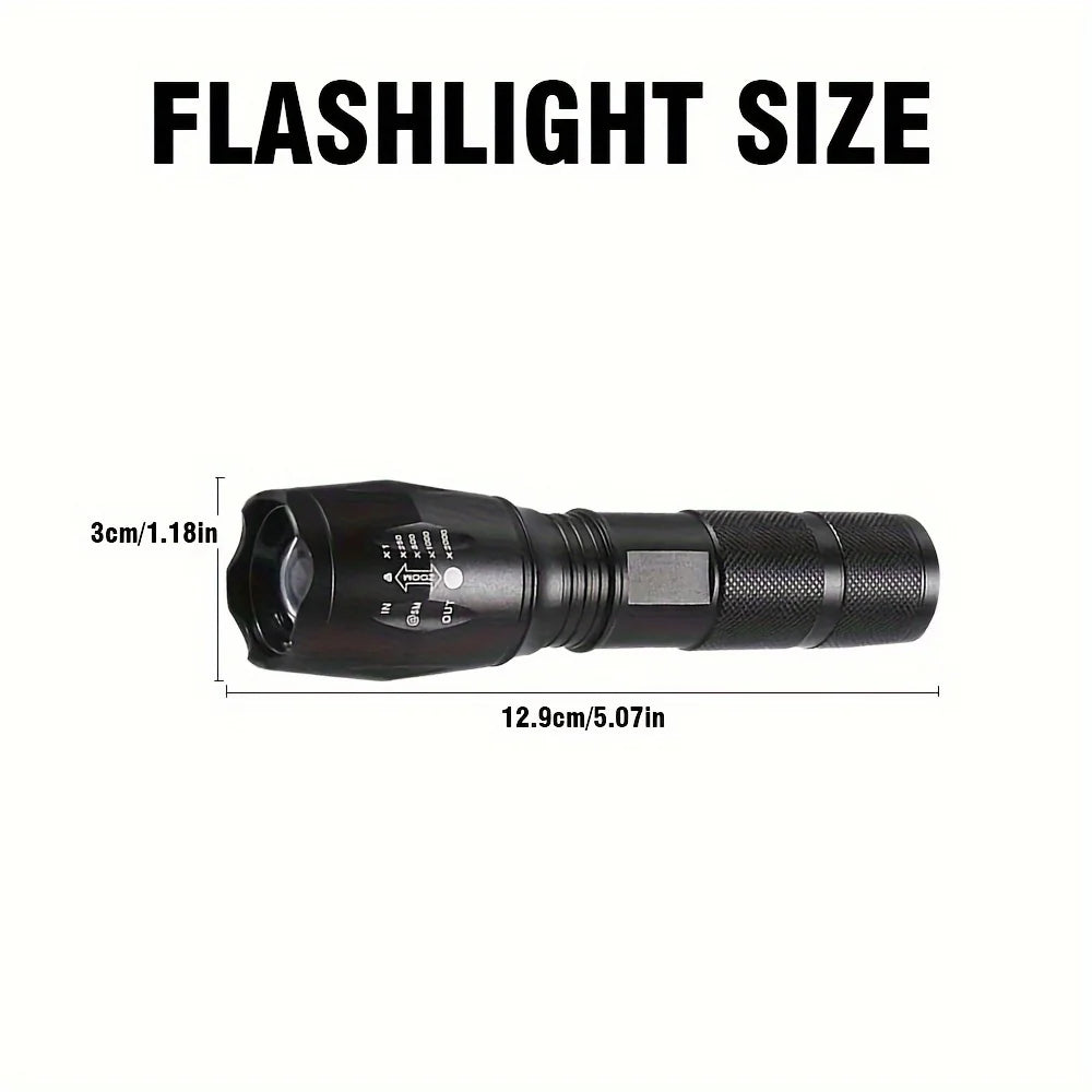 High Power Flashlights LED Strong Tactical Torch Self Defense Aluminum Alloy Waterproof Zoom Outdoor AAA Battery Powered 5 Modes