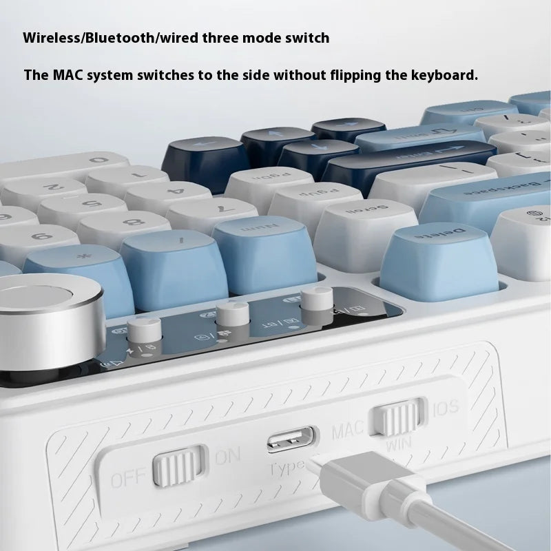 Ajazz Af98 Wireless Bluetooth Three-Mode Keyboard E-Sports Game Special Mechanical Touch Typing Office Computer Wired Keyboard