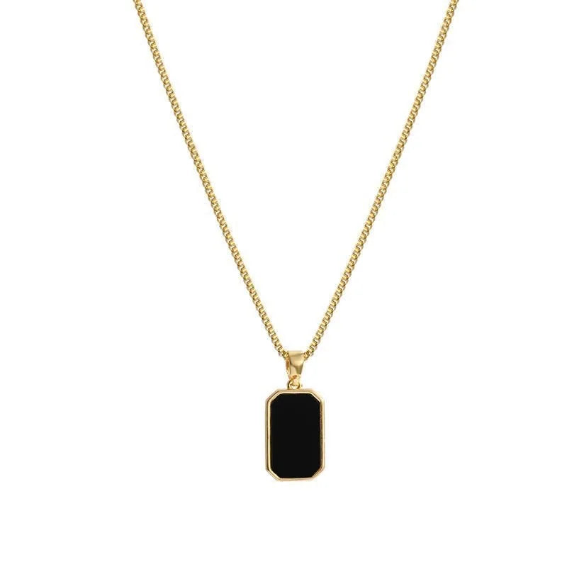 Women Neck Chain Black Exquisite Minimalist Square Pendant Choker Geometric Necklace Collar Chain Female Jewelry Party Gifts