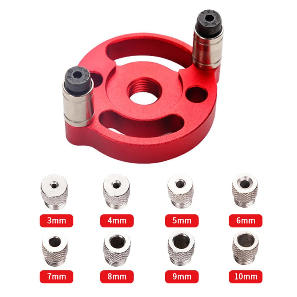 3-10mm Vertical Aluminum Alloy Woodworking Punching Machine with Self Guided Locator Fixture Kit for DIY Furniture Connection