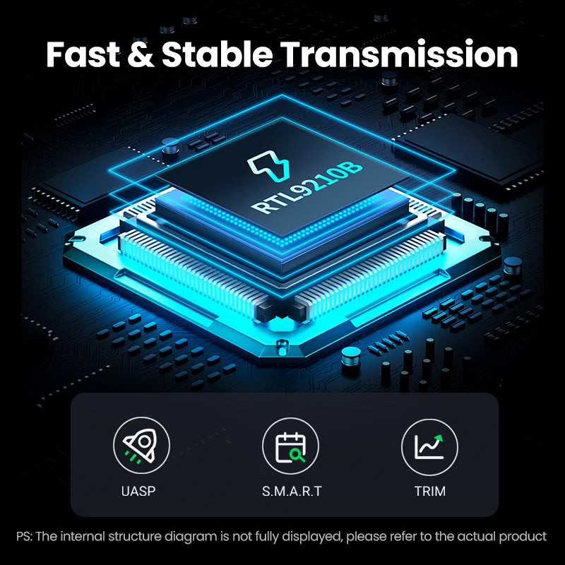 UGREEN M2 SSD Case M.2 NVMe SATA SSD Enclosure Adapter 10Gbps USB 3.2 Gen2 USB C External Enclosure Supports M and B &M Keys