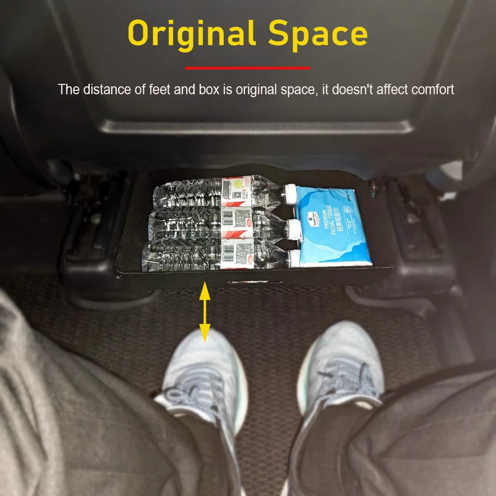 For Tesla Model Y High Capacity Organizer Case Felt Cloth Drawer Holder Under Seat Hidden Box Storage Box Black