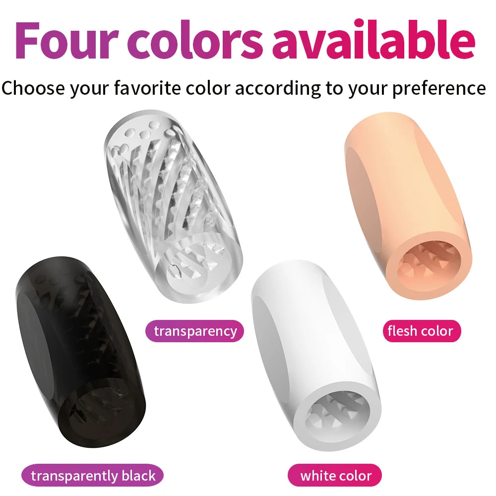 Transparent Male Masturbator Artificial Pussy Vaginal for Men Sucking Penis Pump Portable TPE Sex Toys for Adult Supplies