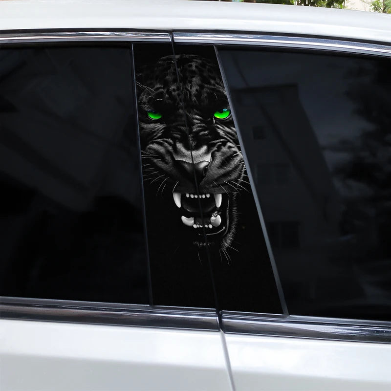 2pcs Lion Animal Car Decal Car B Pillar Decal Vinyl Waterproof Car Door Post Decal Diy Car Modification Styling Decal