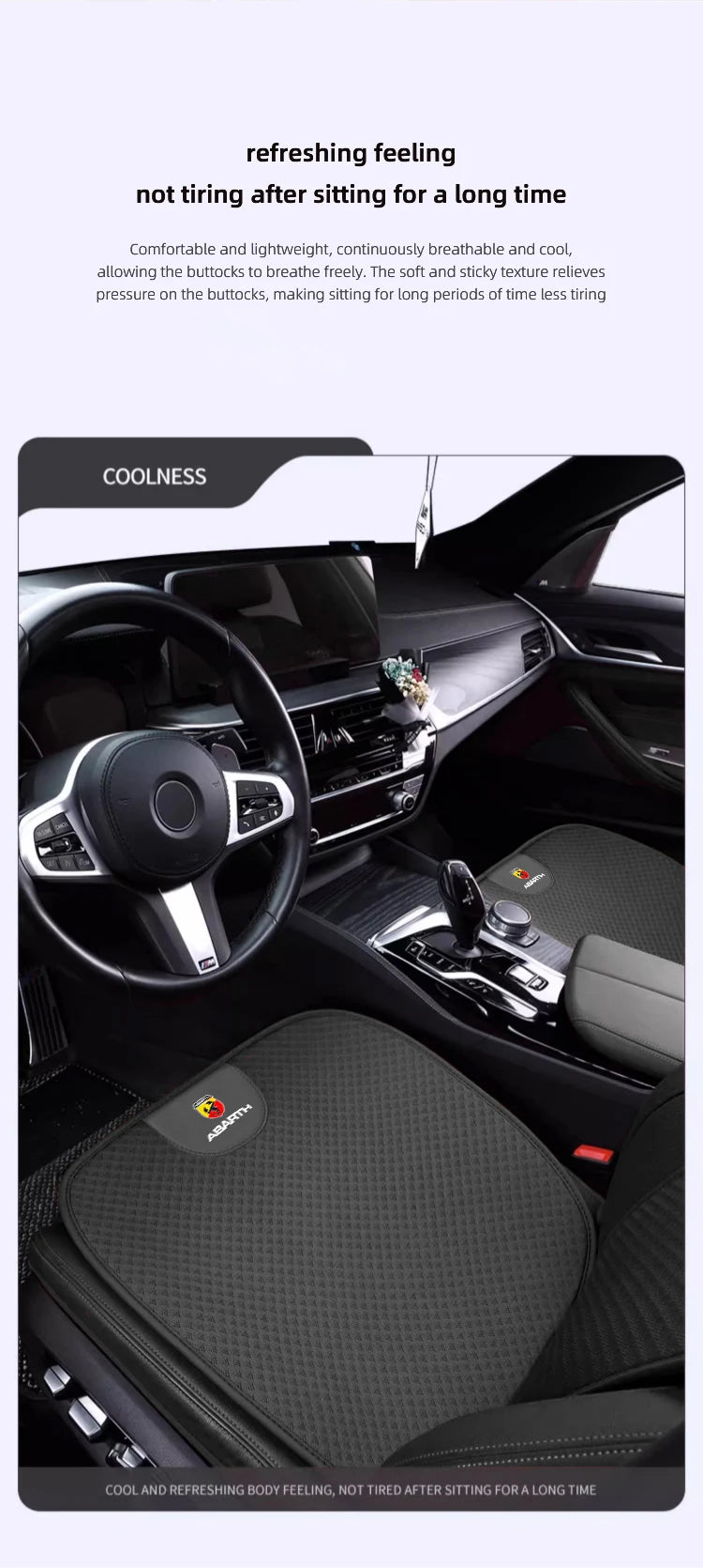 Car Ice Silk Seat Cushion Seat Covers For Fiat 500 Abarth Punto Panda Doblo Stilo Backrest Mat Rear Seat Cushion Car Interior