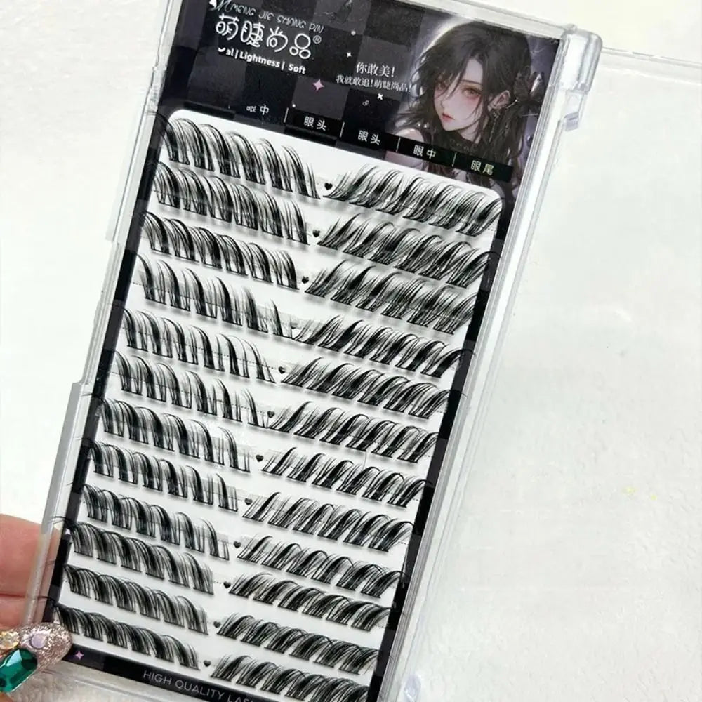 12Rows Fox False Eyelashes Single Cluster Eyelash Extension Segmented Lashes Fox Eye Effect Lashes Individual False Eyelashes