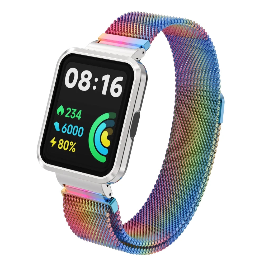 Milanese Strap For Xiaomi Mi Watch Lite Smart Watch Metal Frame Protector Case Bracelet Watchband For Redmi Watch 2 Lite Correa