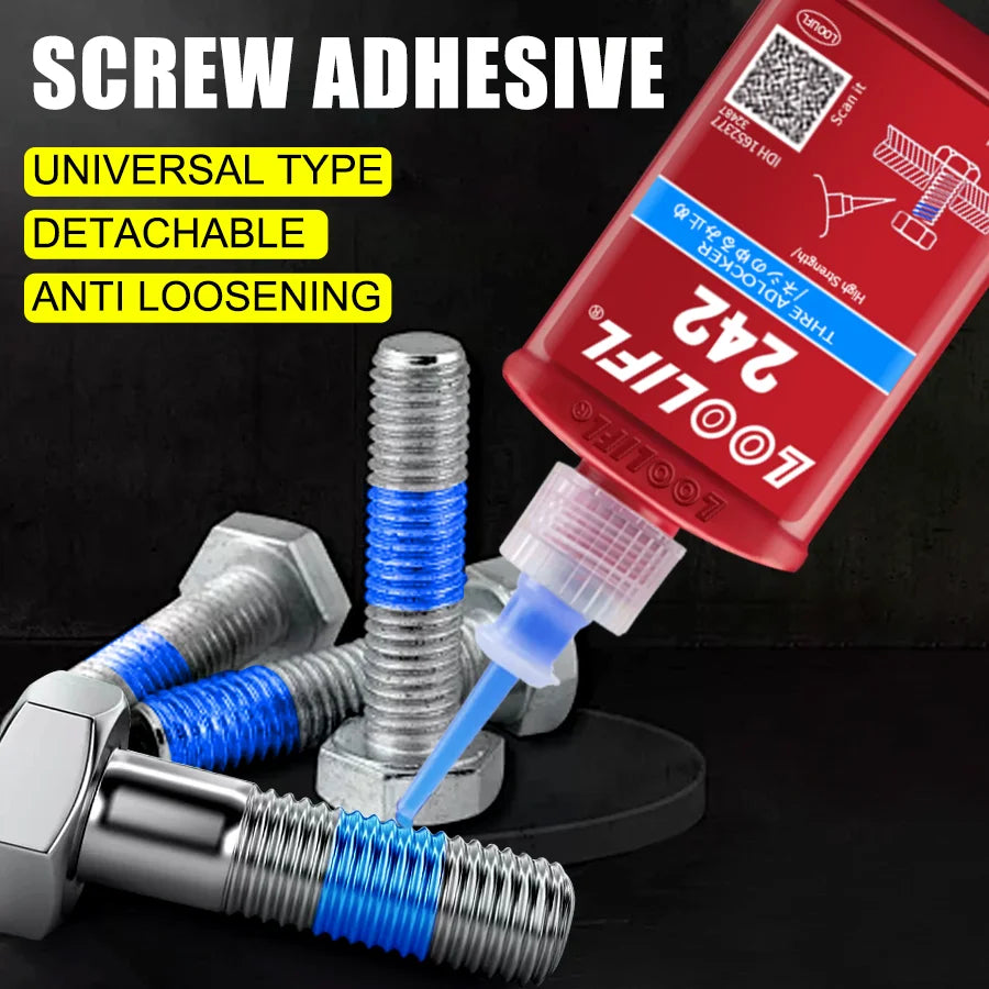 50ml Thread Locking Glue 242 Screw Glue Tightening Screws Prevent Loosening Rusting Caulking Temperature Resistance Anaerobic