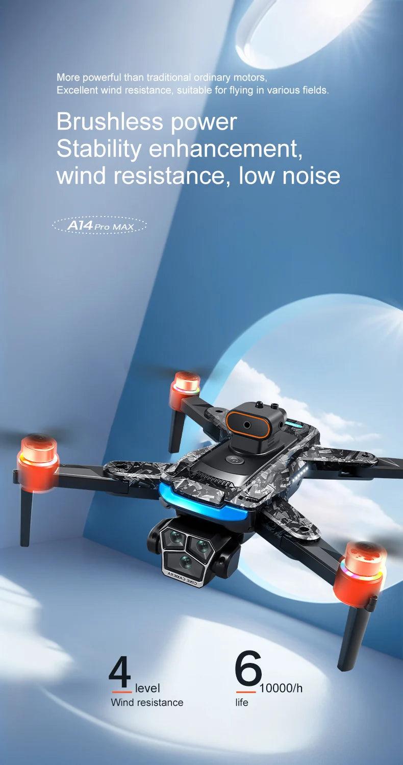 A14 PRO MAX Drone 8K Professional Camera Four-Axis Aerial Photography with Screen Remote Control 5000M 5G WIFI GPS FPV RC Dron