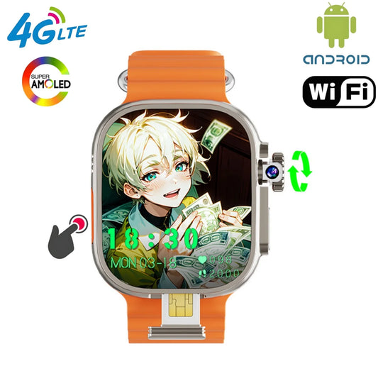 S10 Ultra MAX Smartwatch 2.29inch Amoled Android Smart Watch With 8MP Camera 1280Mah Battery NFC Compass GPS WIFI Global Calling