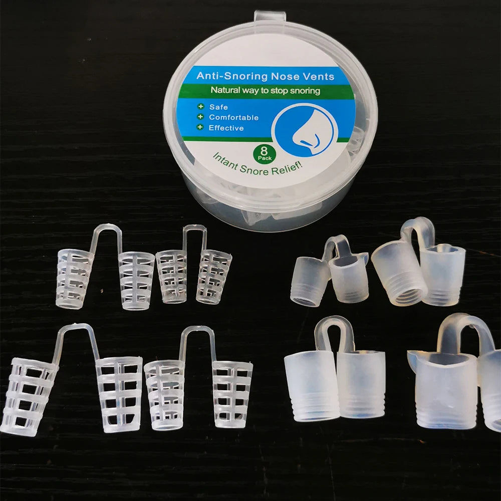 8PCS Silicone Anti Snoring Device Prevent Snoring Sleeping Prevent Nasal Congestion Snoring Nose Clip Easy Breathe Improve Sleep