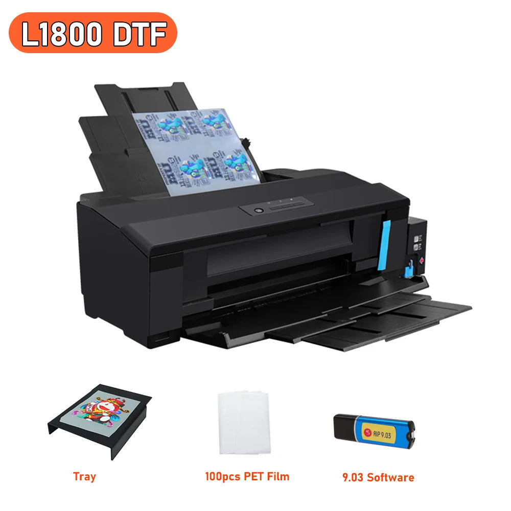 A3 DTF Printer Bundle for Epson L1800 Directly Transfer Film DTF Printer with Oven Dryer A3 DTF Machine For T-shirt All Fabric