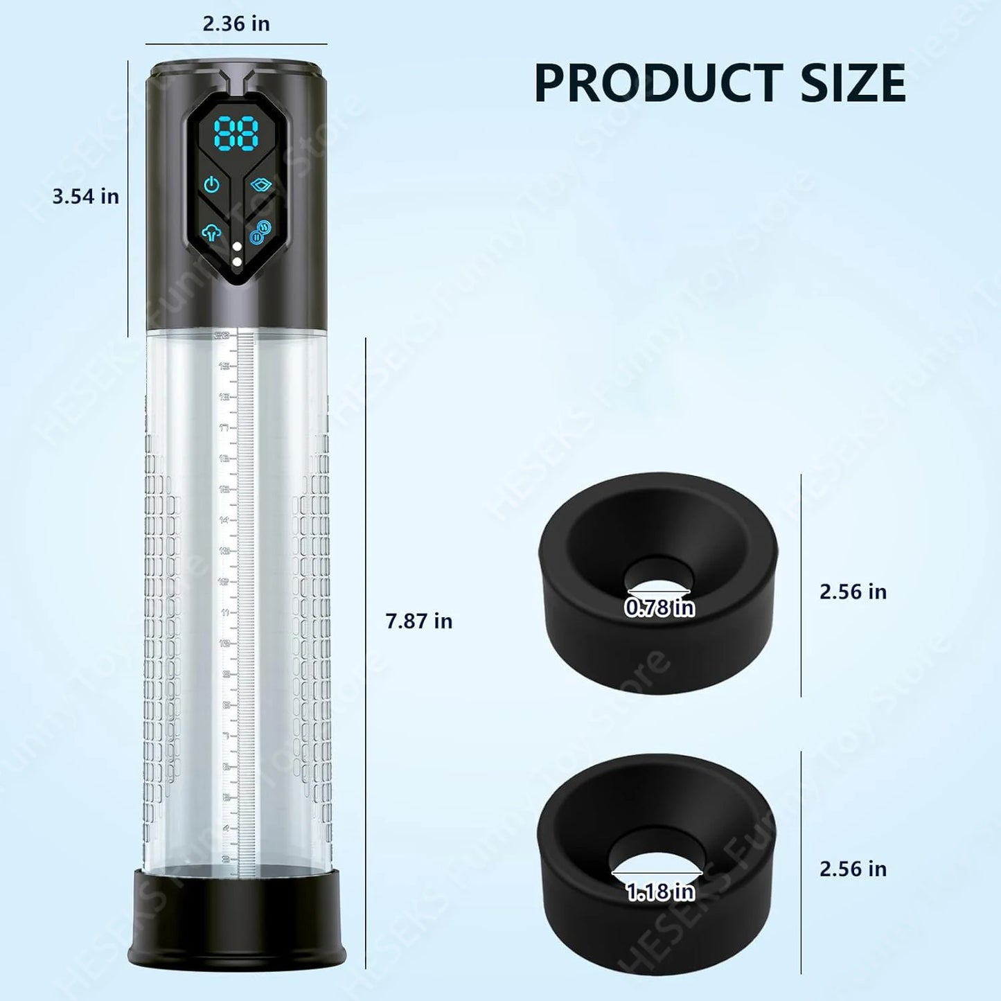 HESEKS Vacuum Sucking Electric Penis Pump Air Water Penis Extender Dick Training Automatic Male Masturbator Sex Toy for Men 18+