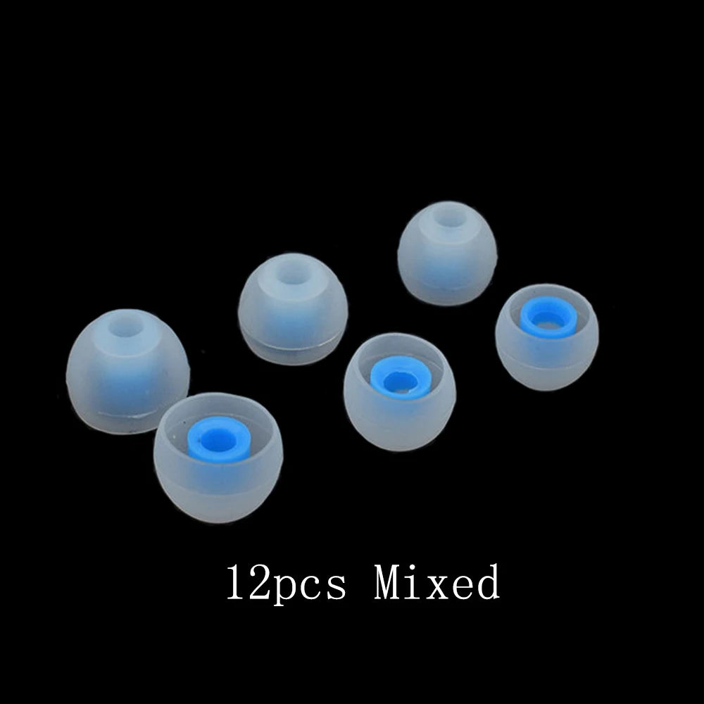 Ivinxy 12pcs Layer Silicone In-Ear Earphone Covers Cap Replacement Earbud Bud Tips Earbuds eartips Earplug Ear pads cushion