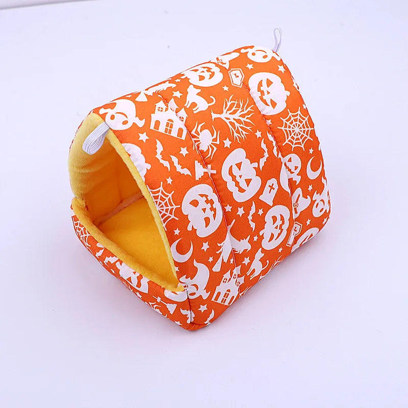 Cute Cartoon Winter Rabbit Squirrel Mini Cage Guinea Pig Nest Small Animal Mice Rat Pet Sleeping Bed Hamster House Warm Soft Mat