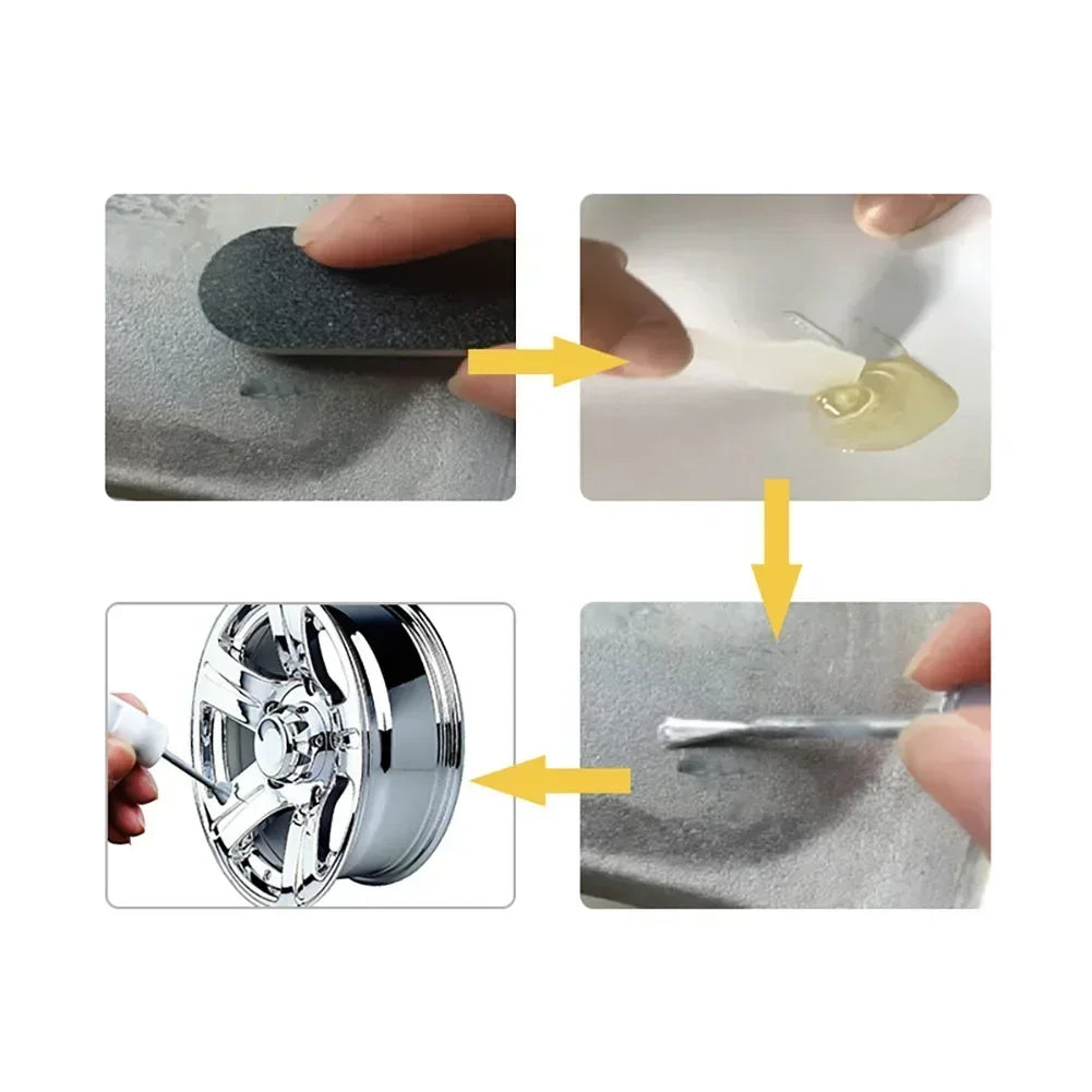 Aluminum Alloy Car Wheel Repair Kit Washable Auto Wheel Rims Repair Tool Set Dent Scratch Restore Wheel Rim care Accessories