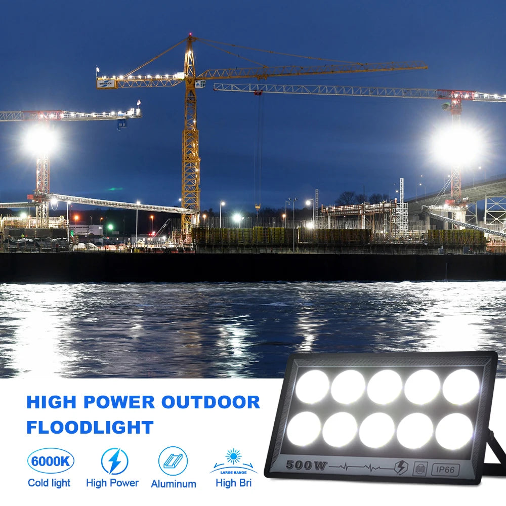 50W 100W 200W 300W 400W 500W LED Flood Light Outdoor Lighting 220V Waterproof IP66 Projector Lighting Spotlight Wall Floodlights